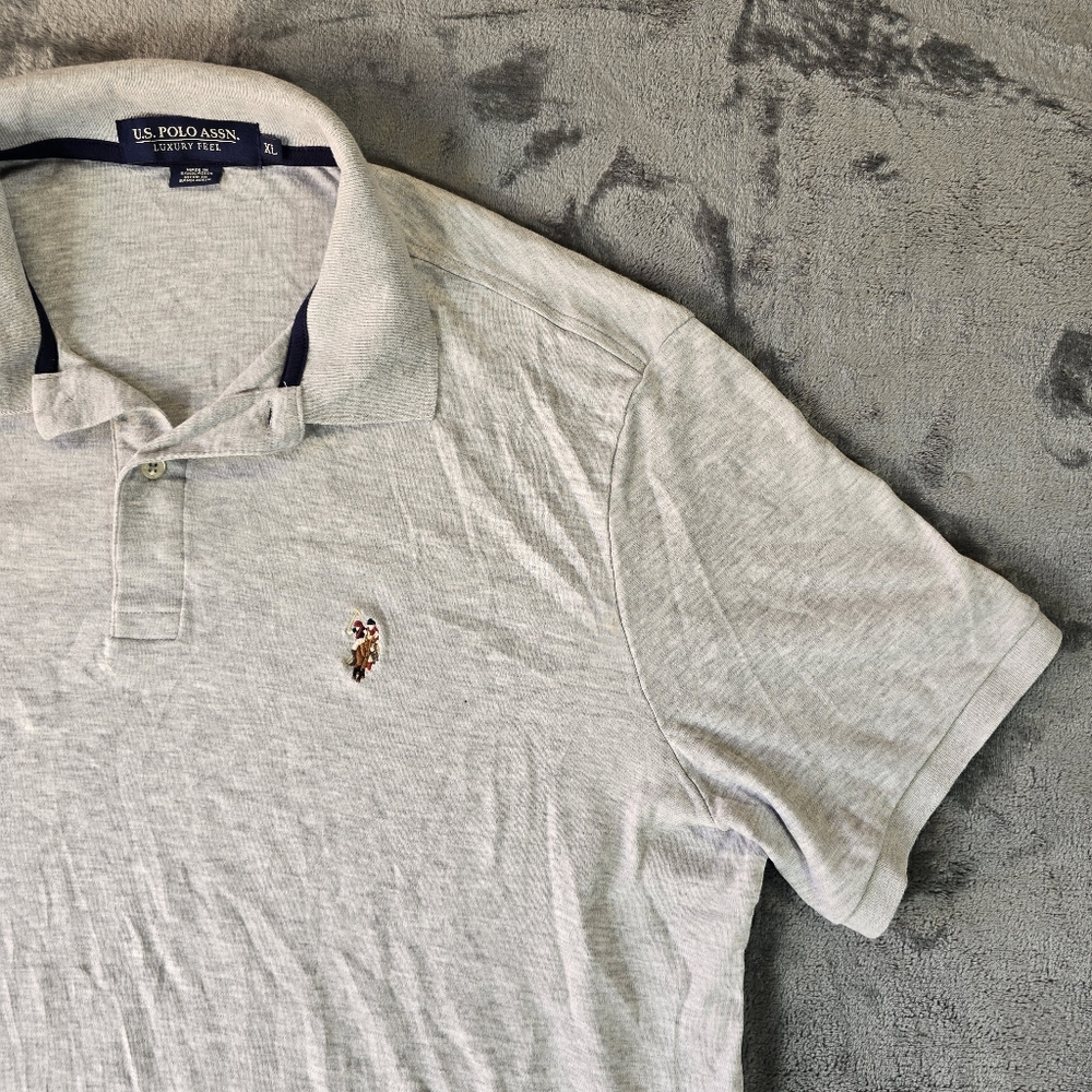 U.S. Polo Assn. Light Gray Polo Shirt Luxury Feel Size XL - Picture 2 of 6